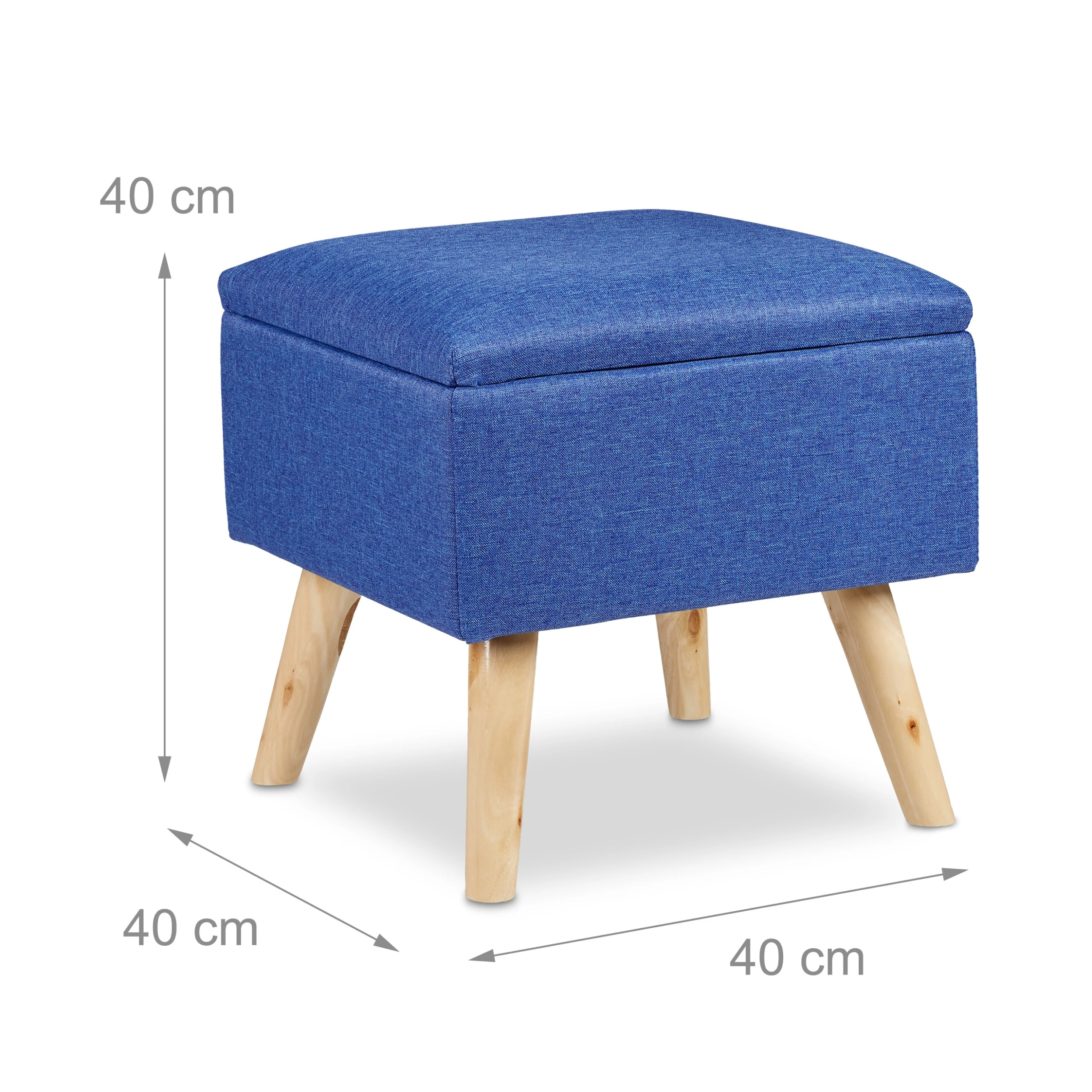 Relaxdays Hocker In Blau - (B)40 X (H)40 X (T)40 Cm - Image 4
