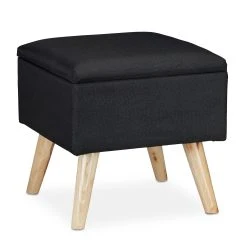 Relaxdays Hocker In Schwarz - (B)40 X (H)40 X (T)40 Cm
