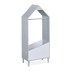 Relaxdays Kinder-Kleiderständer In Grau/ Weiß - (B)48 X (H)117 X (T)30 Cm