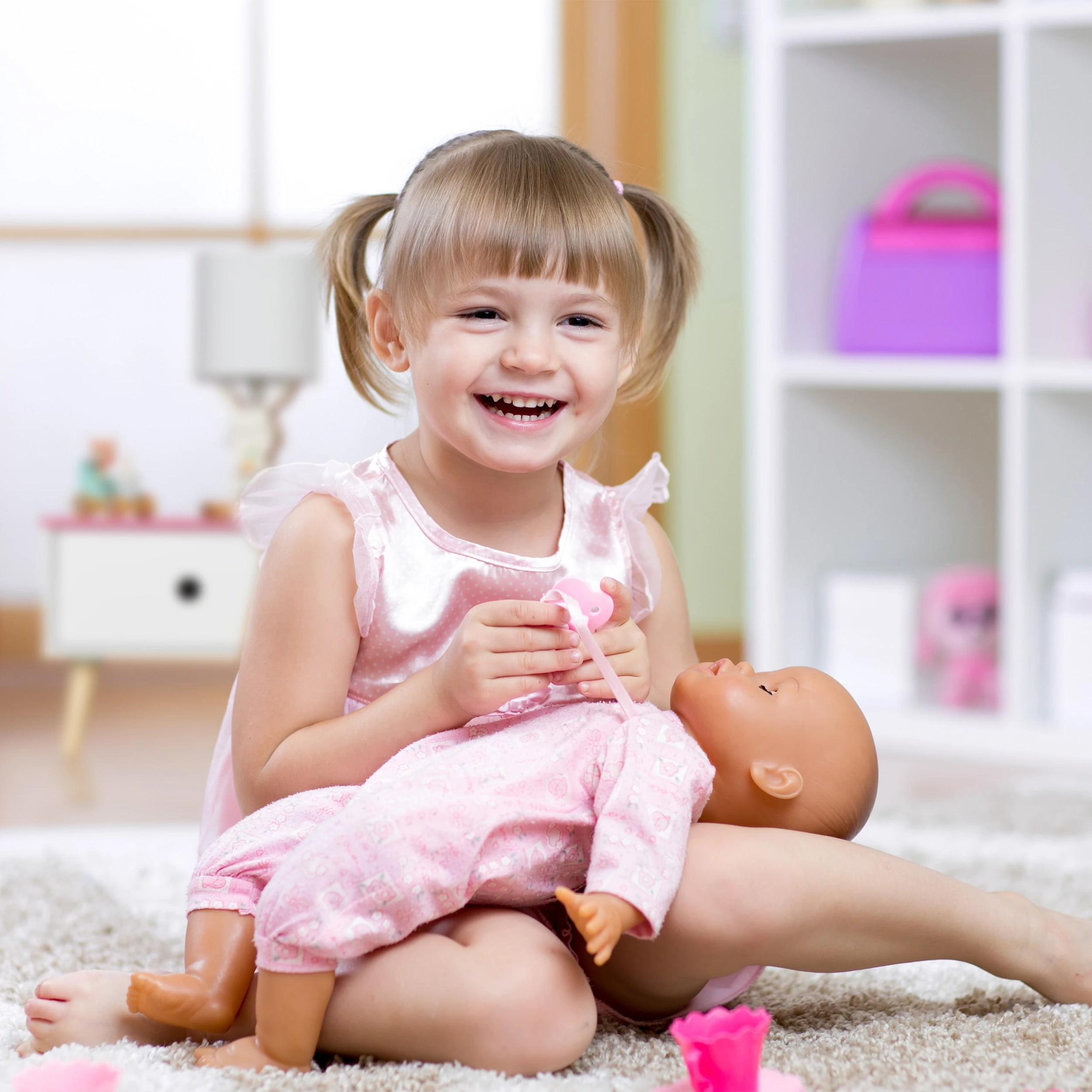 Relaxdays Kinder-Nachttisch In Weiß/ Rosa - (B)38 X (H)31 X (T)30 Cm - Image 3