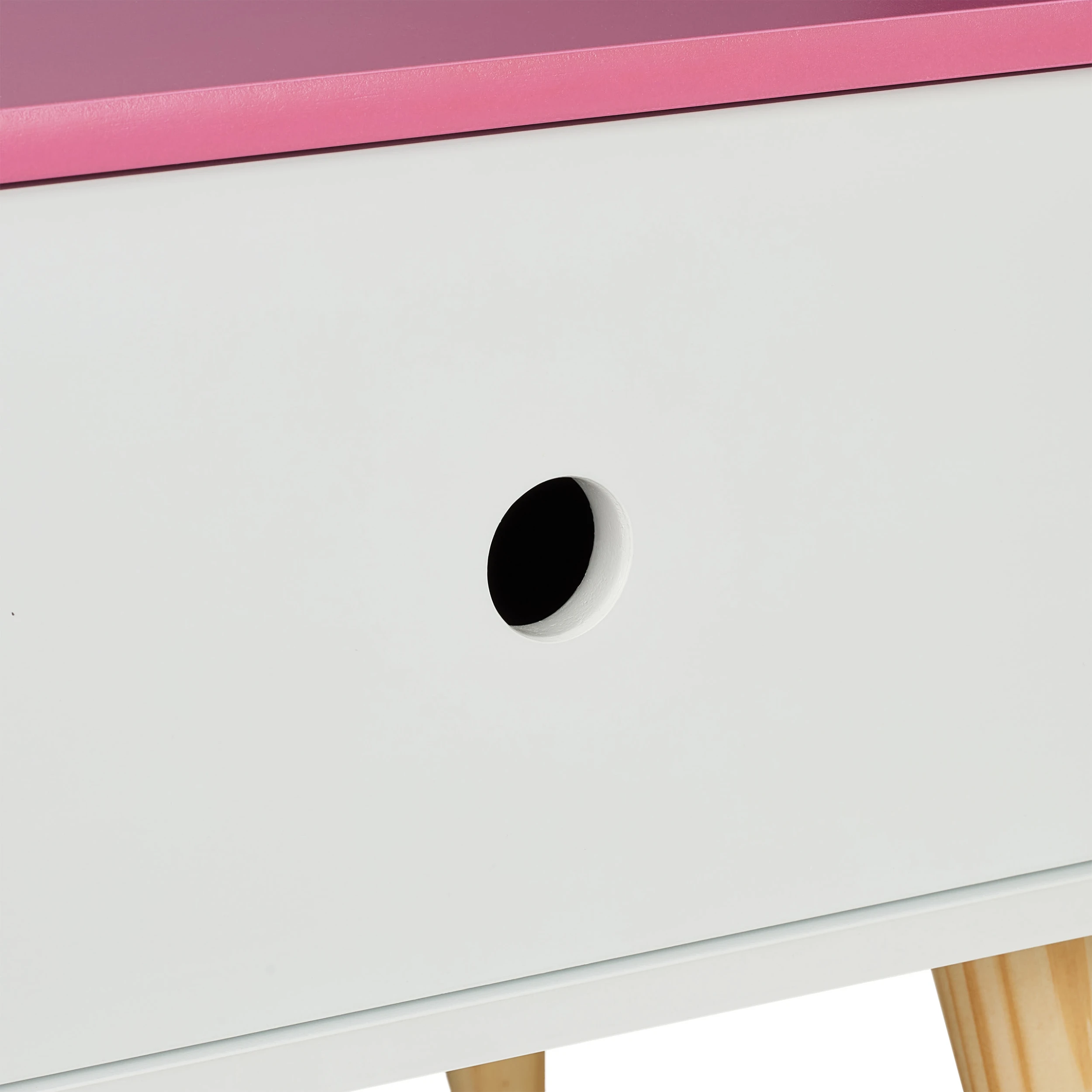 Relaxdays Kinder-Nachttisch In Weiß/ Rosa - (B)38 X (H)31 X (T)30 Cm - Image 6