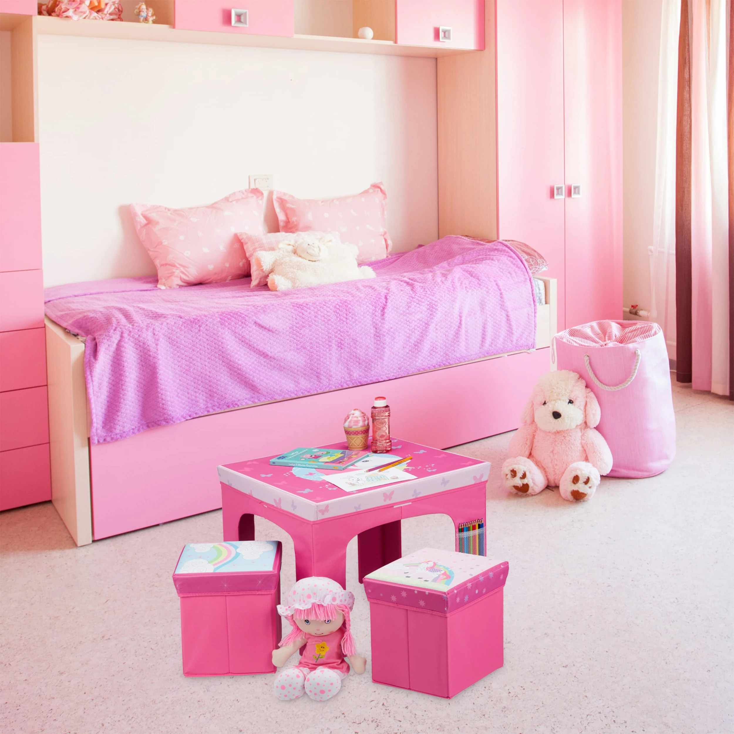 Relaxdays Kinder-Sitzgruppe "Einhorn" In Pink - Image 2