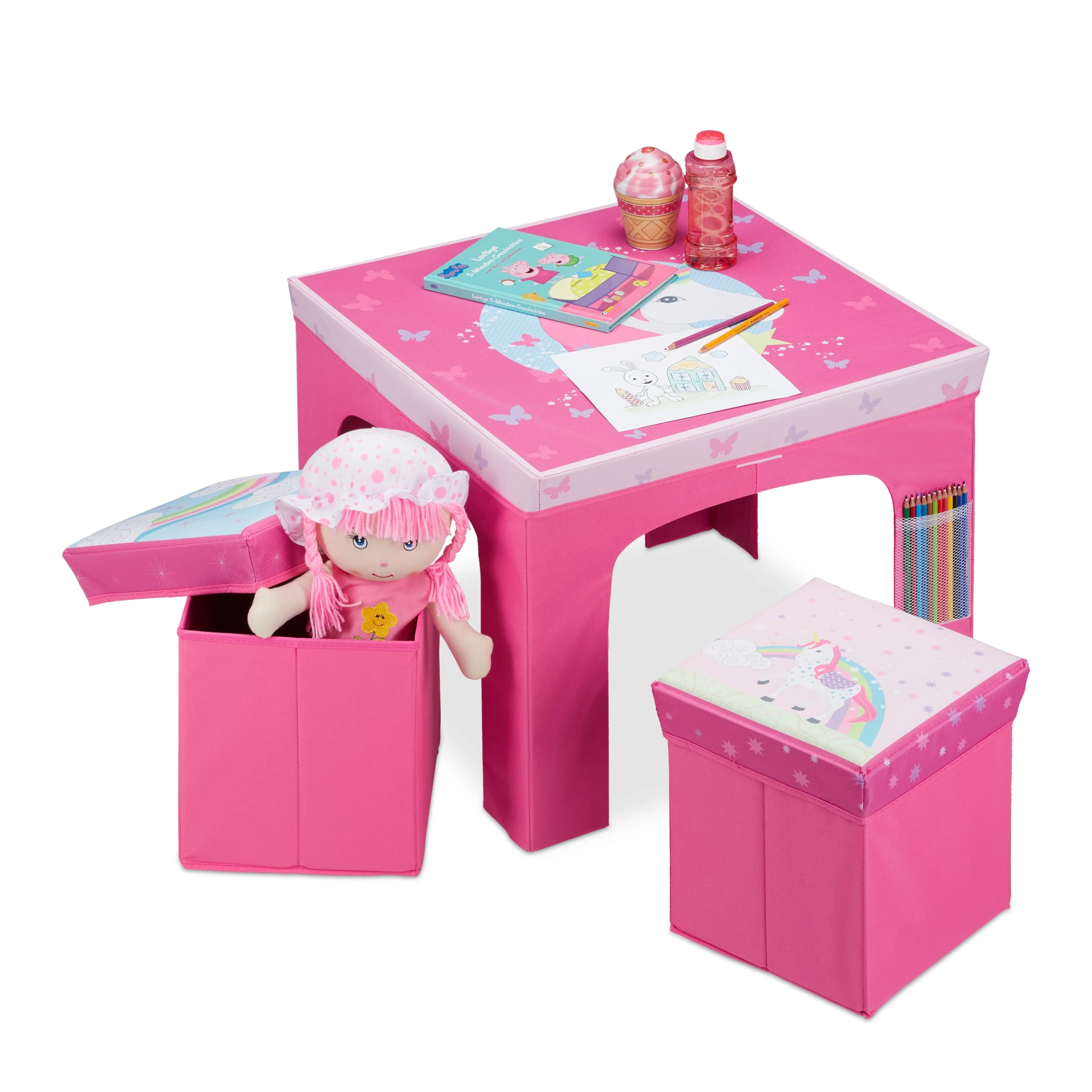 Relaxdays Kinder-Sitzgruppe "Einhorn" In Pink - Image 8