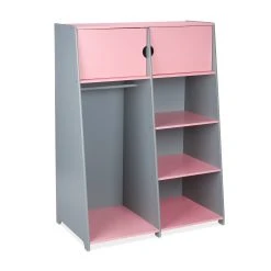 Relaxdays Kindergarderobe In Rosa/ Grau - (B)90 X (H)120 X (T)48 Cm