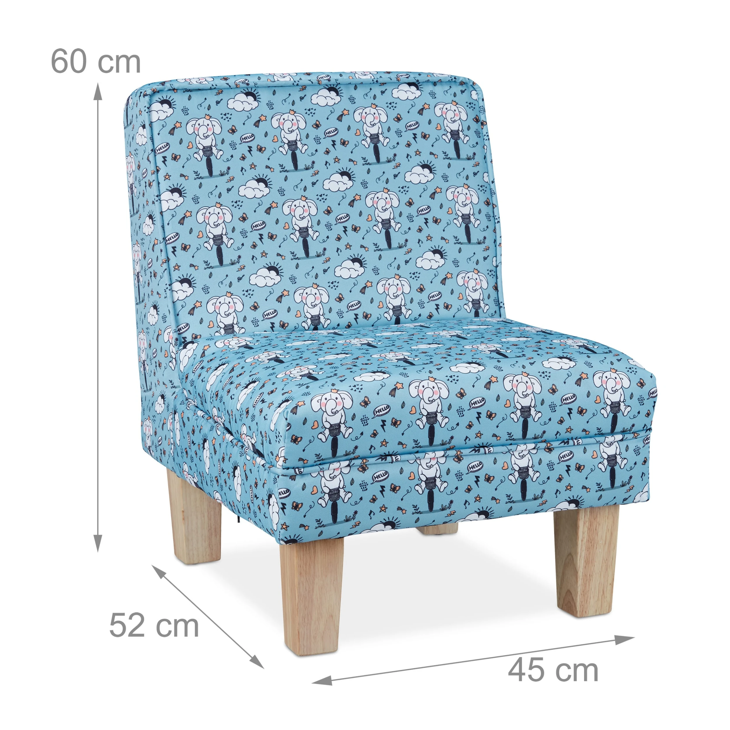 Relaxdays Kindersessel In Hellblau - (B)45 X (H)60 X (T)52 Cm - Image 4