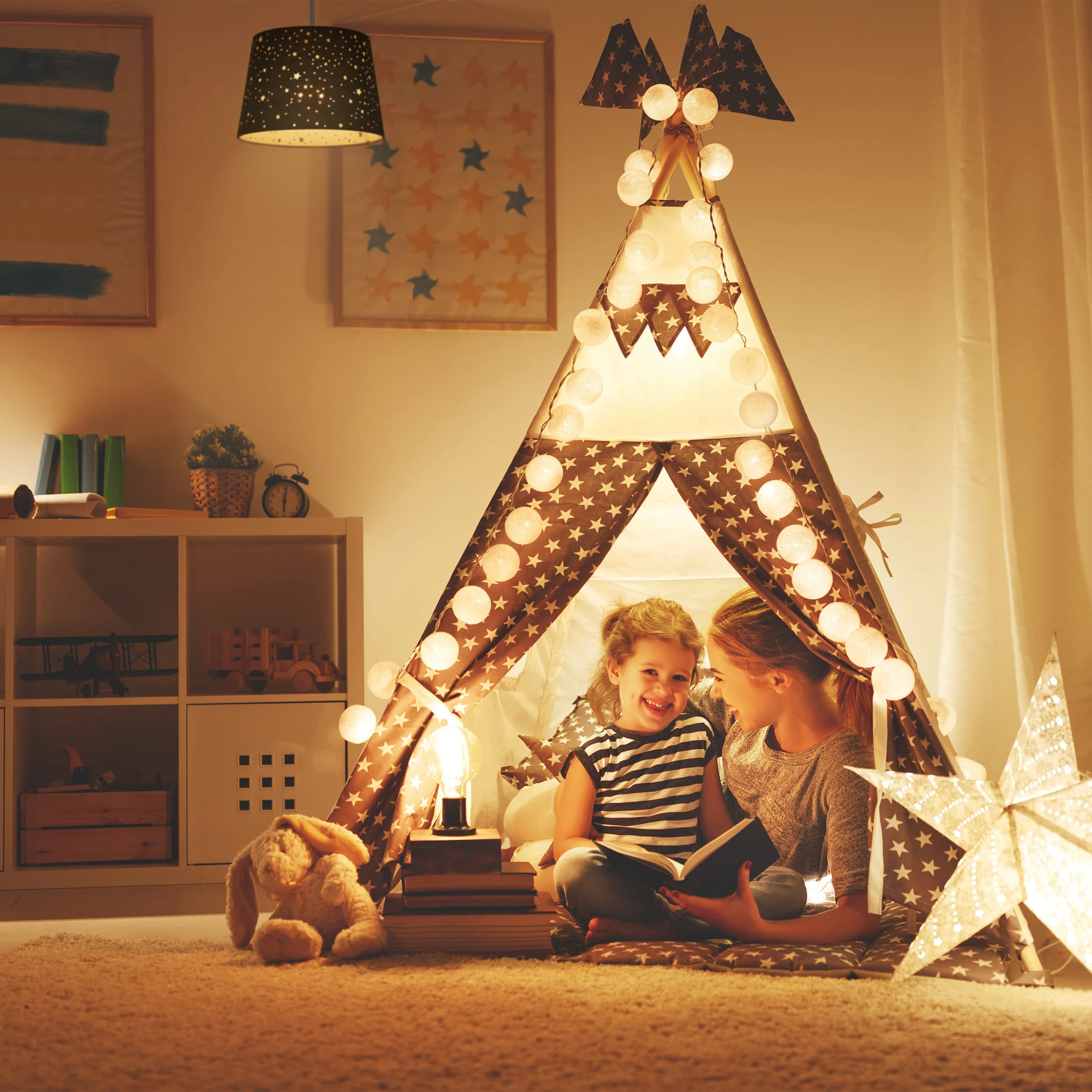 Relaxdays Kinderzimmerlampe "Sterne" In Mint - Ø 27 Cm - Image 6