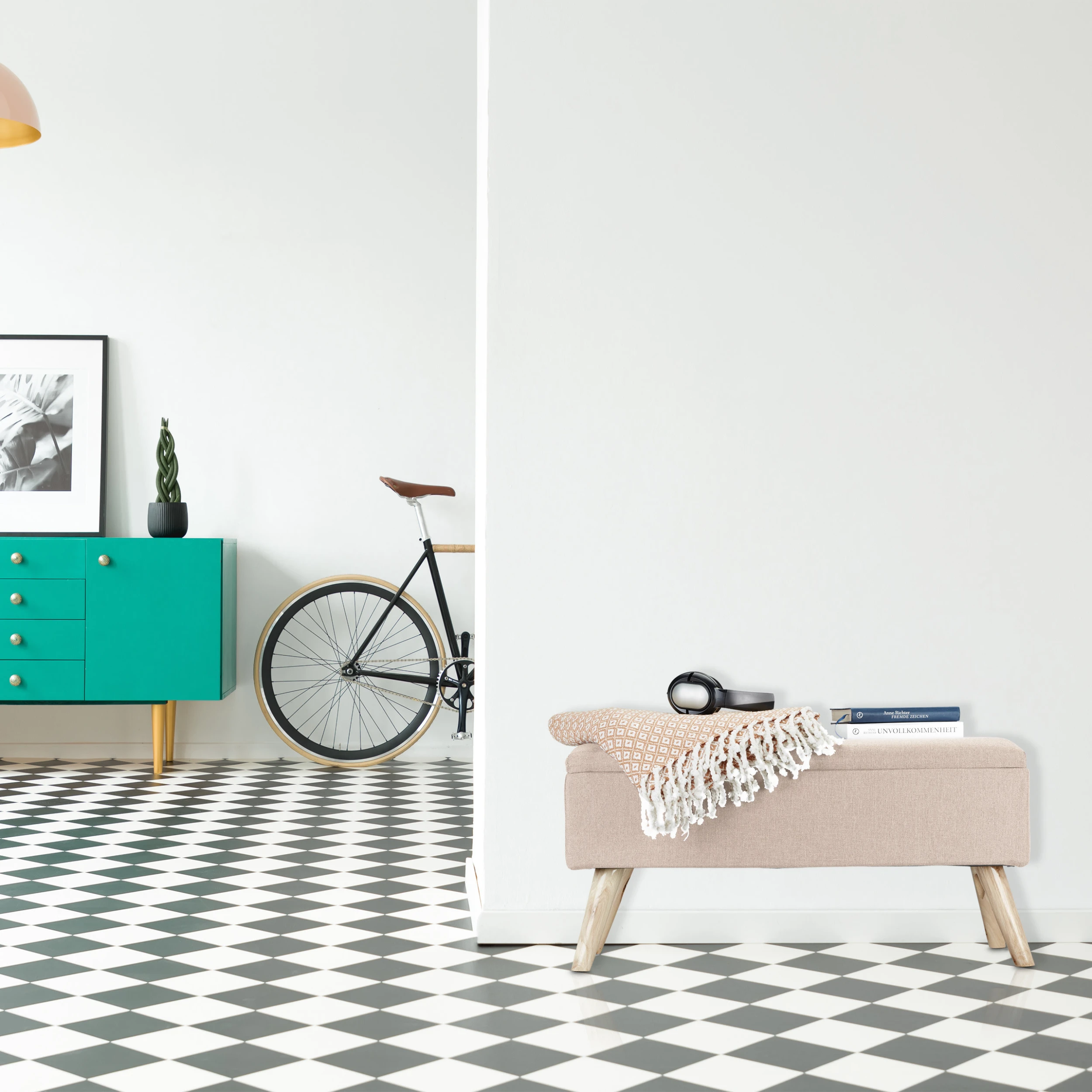 Relaxdays Sitzbank In Beige - (B)79,5x (H)39,5 X (T)39,5 Cm - Image 2