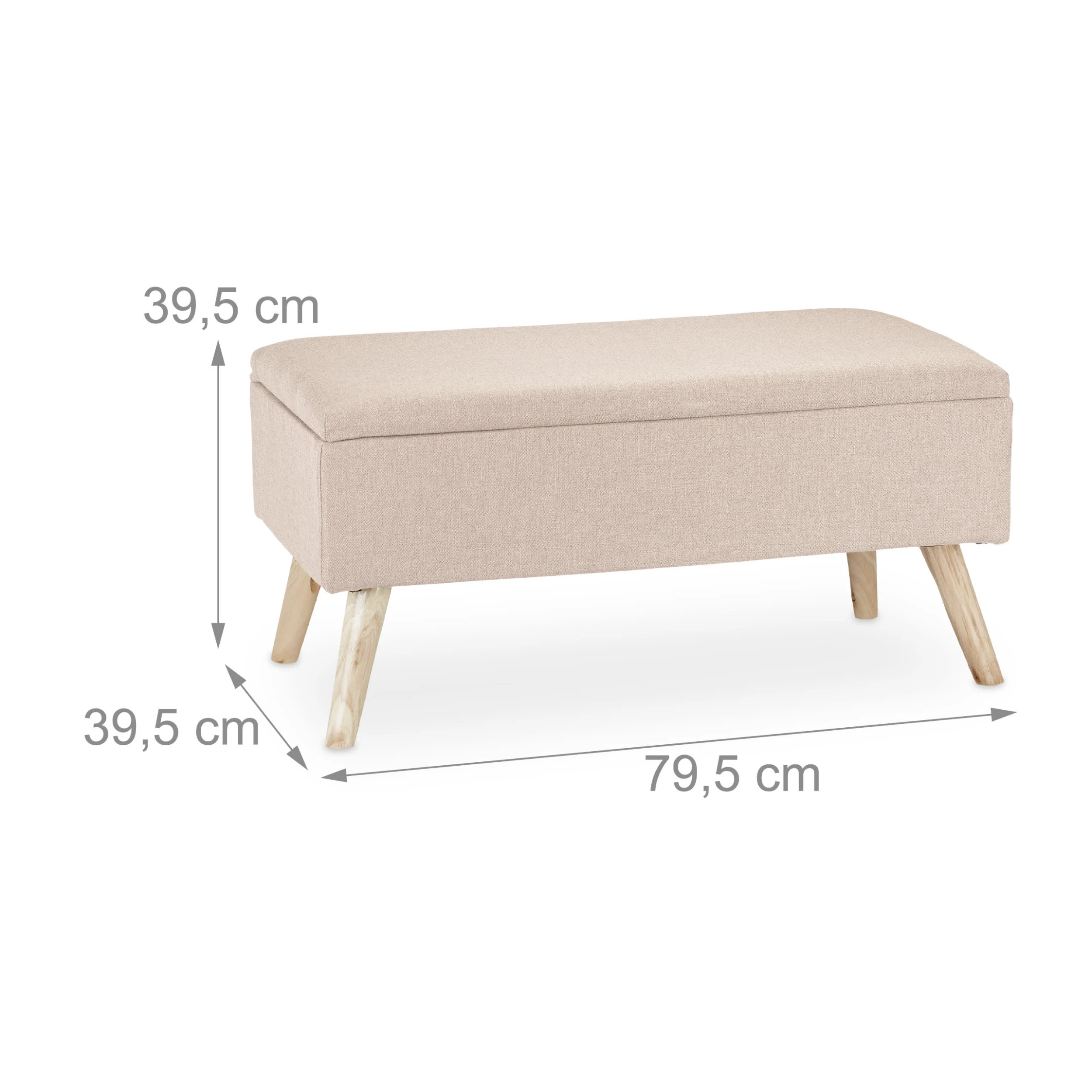 Relaxdays Sitzbank In Beige - (B)79,5x (H)39,5 X (T)39,5 Cm - Image 4