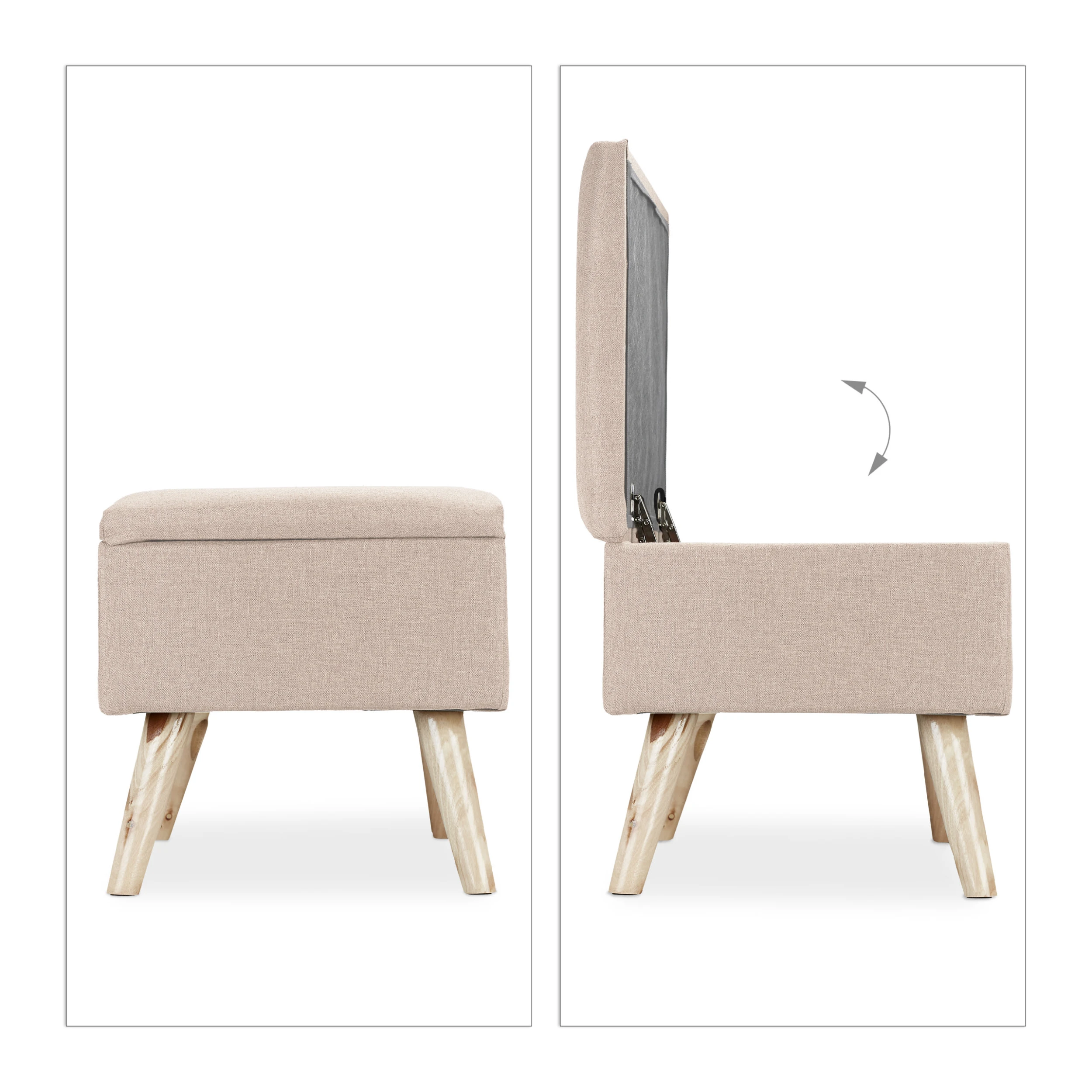 Relaxdays Sitzbank In Beige - (B)79,5x (H)39,5 X (T)39,5 Cm - Image 6