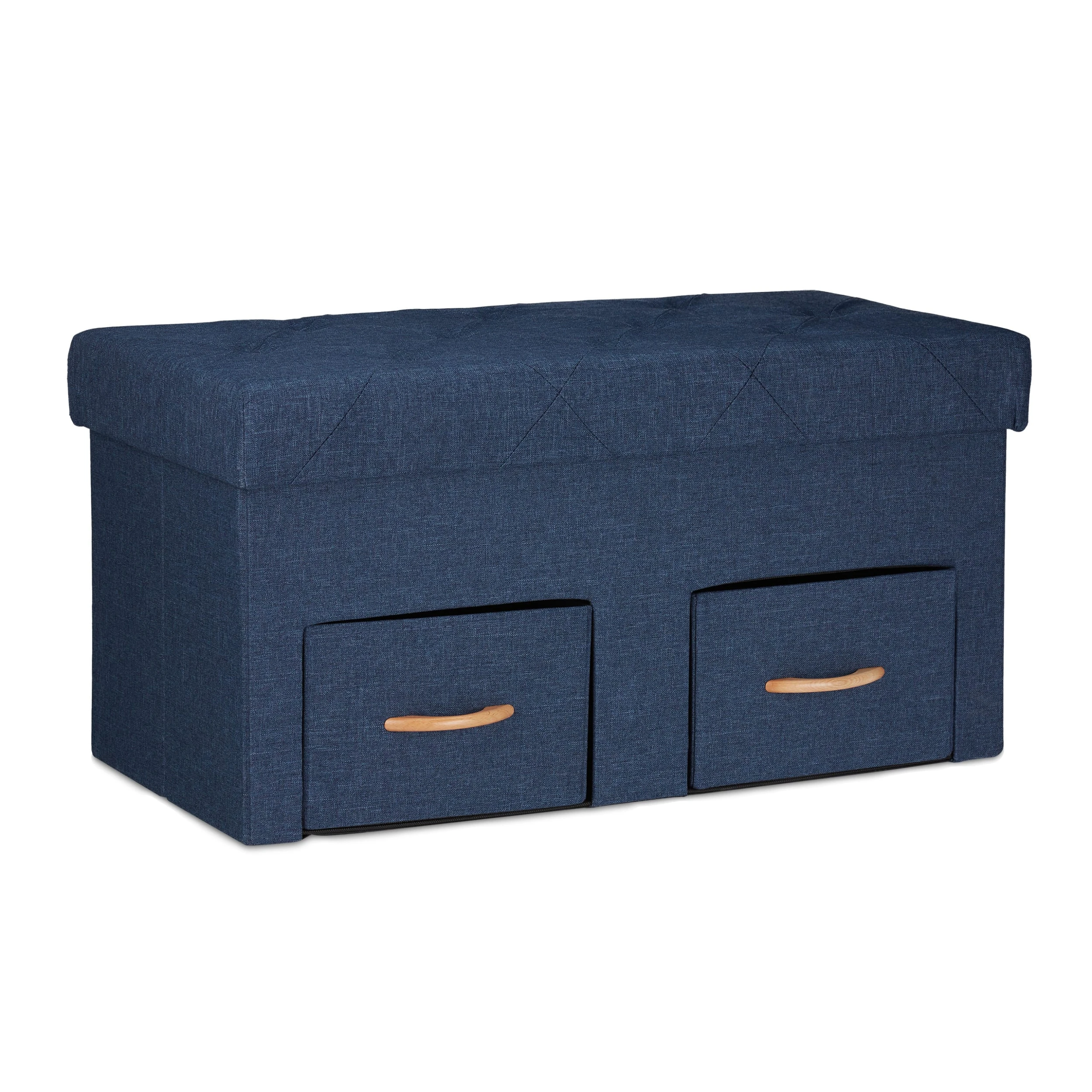 Relaxdays Sitzbank In Blau - (B)80 X (H)40 X (T)40 Cm