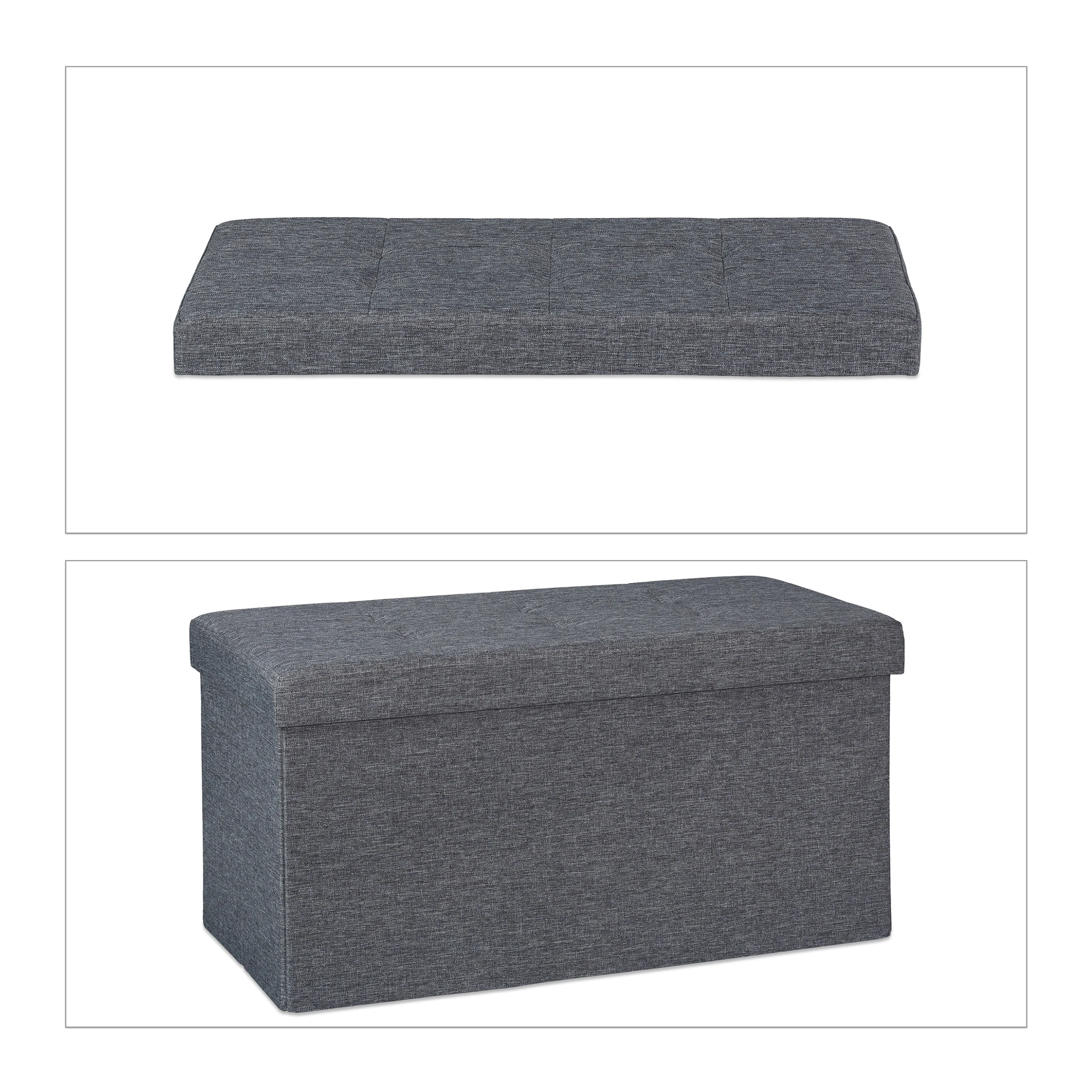 Relaxdays Sitzbank In Dunkelgrau - 84 L