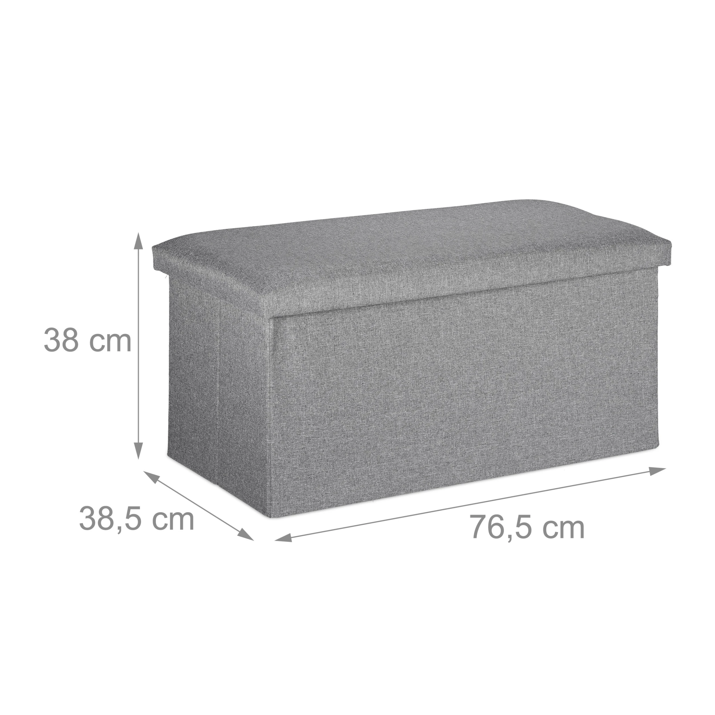 Relaxdays Sitzbank In Grau - (B)76,5 X (H)38 X (T)38,5 Cm - Image 4