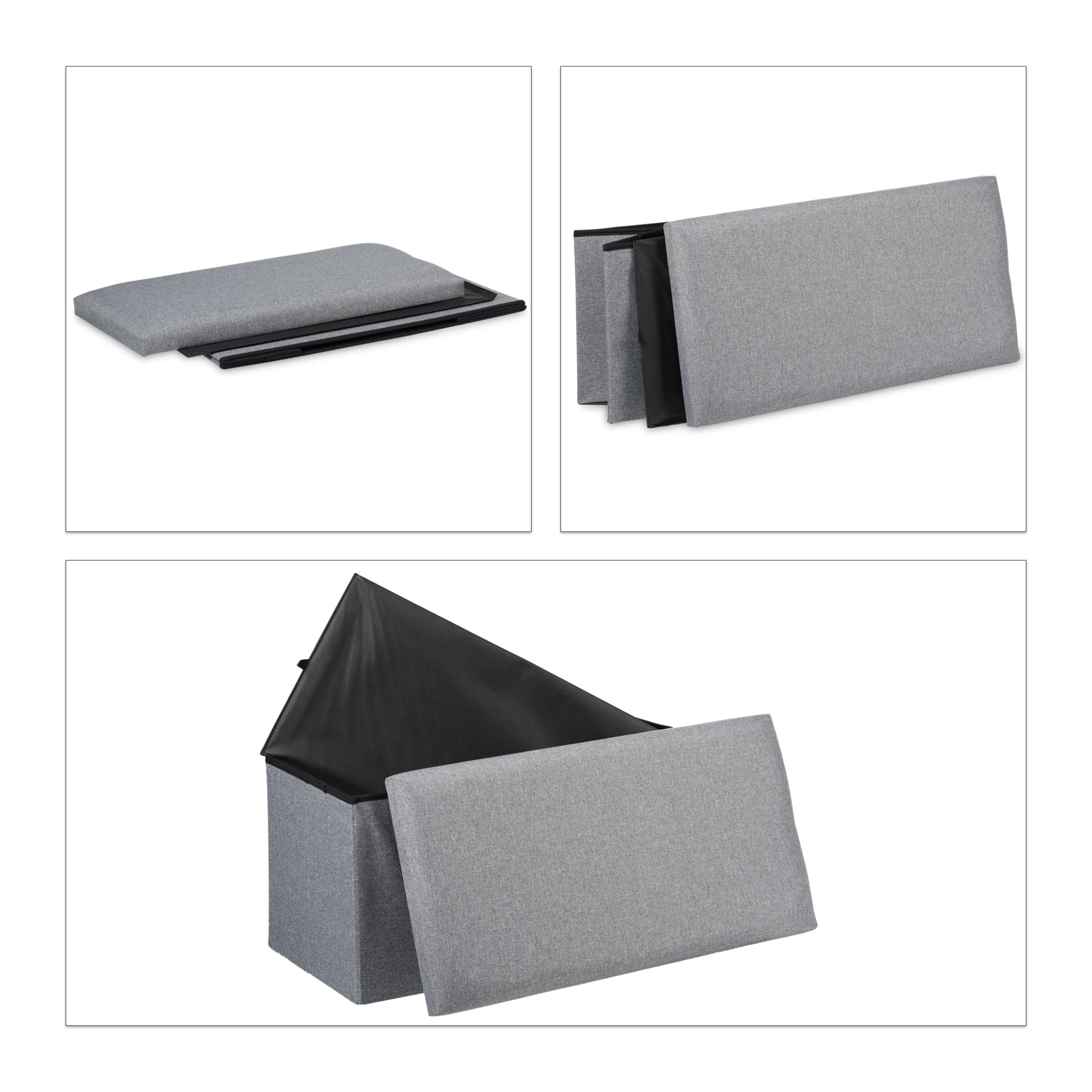 Relaxdays Sitzbank In Grau - (B)76,5 X (H)38 X (T)38,5 Cm - Image 6