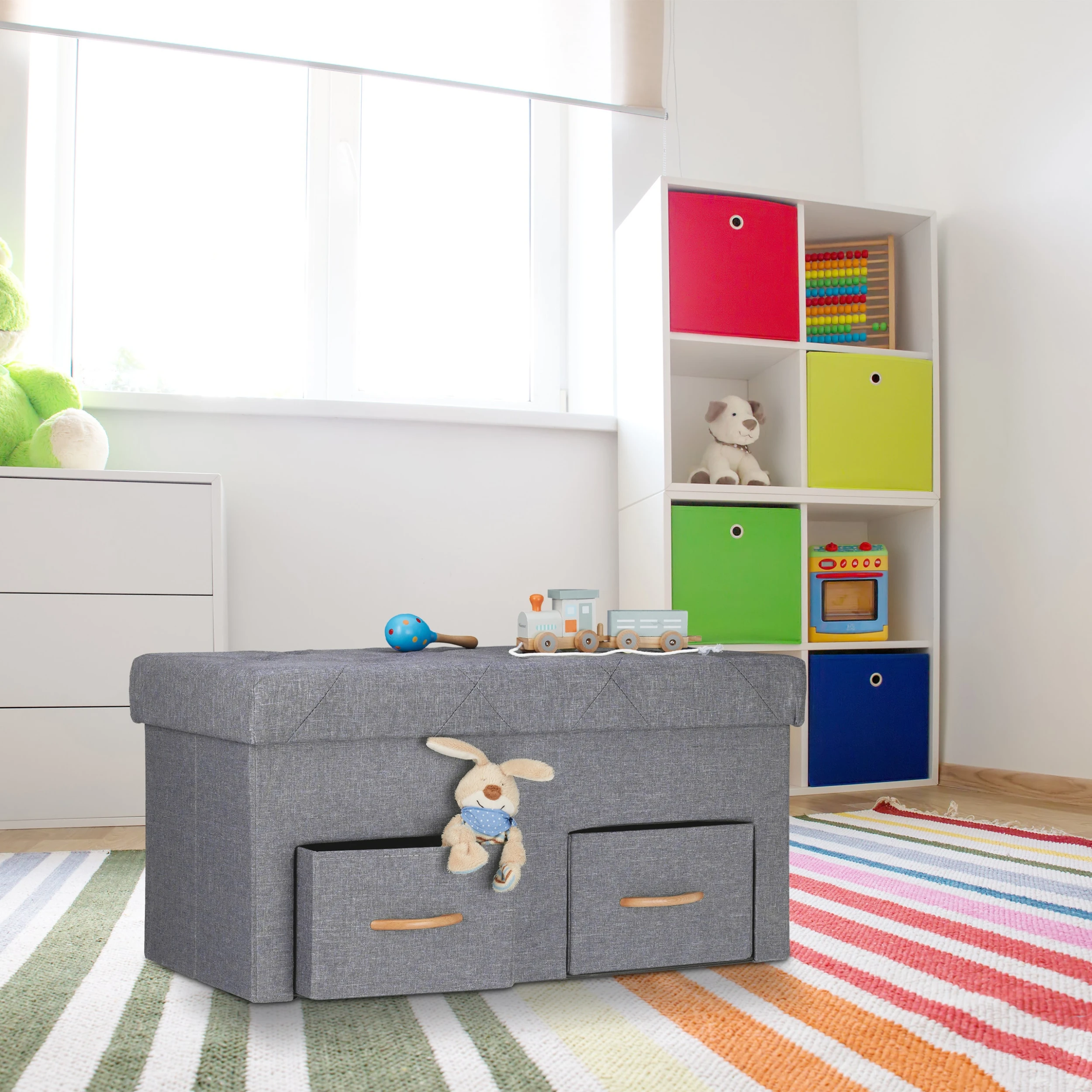 Relaxdays Sitzbank In Grau - (B)80 X (H)40 X (T)40 Cm - Image 5