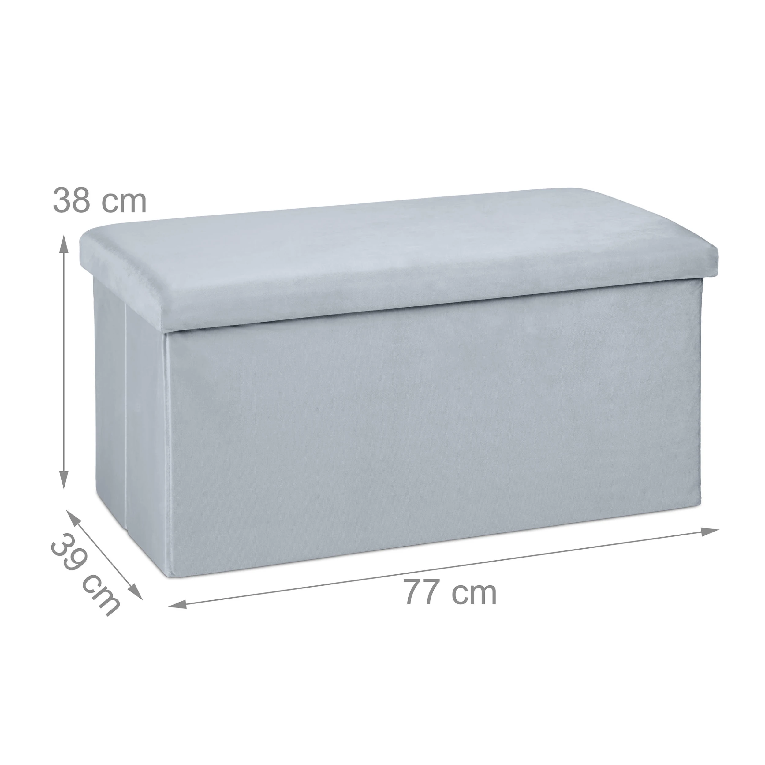 Relaxdays Sitzbank In Hellgrau - (B)77 X (H)38 X (T)39 Cm - Image 4