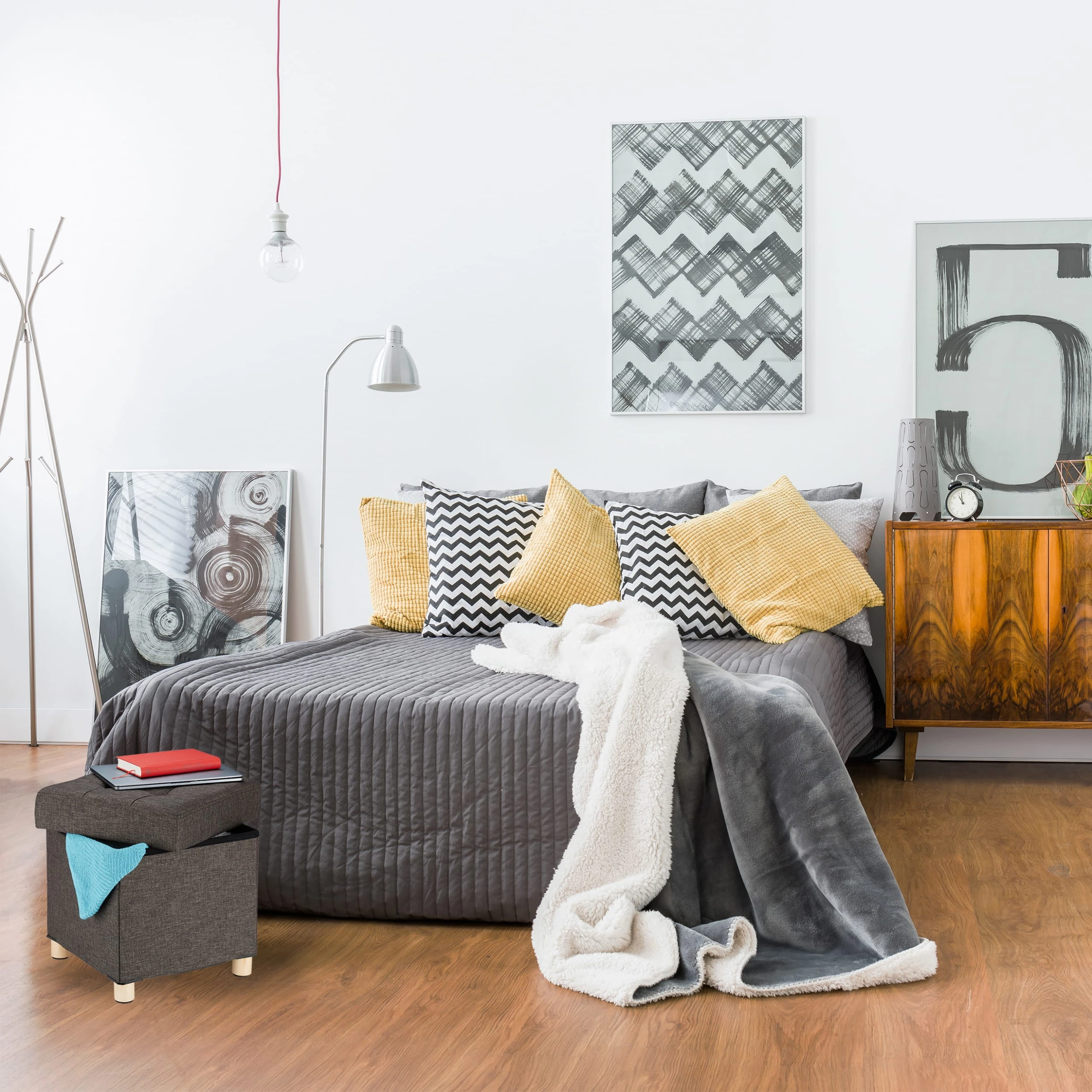 Relaxdays Sitzhocker In Braun - (B)38x (H)39 X (T)38 Cm - Image 3