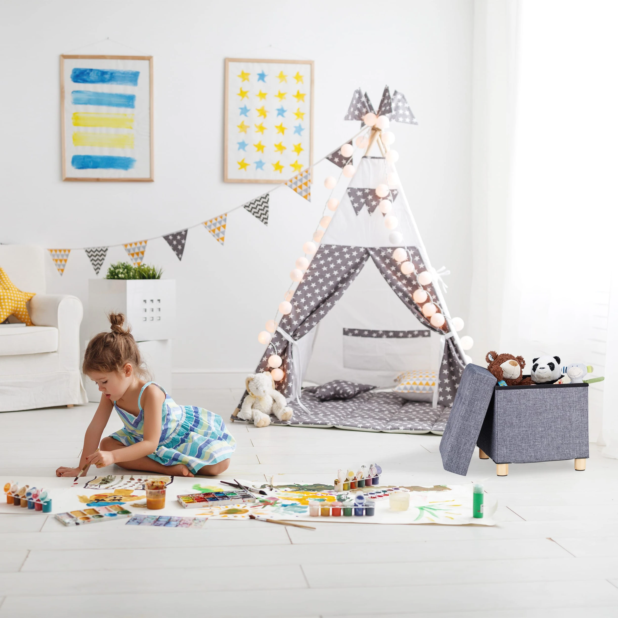 Relaxdays Sitzhocker In Braun - (B)38x (H)39 X (T)38 Cm - Image 5