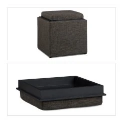 Relaxdays Sitzhocker In Braun - (B)40,5 X (H)42x (T)40,5 Cm