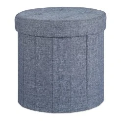 Relaxdays Sitzhocker In Dunkelgrau - (H)38 X Ø 38 Cm