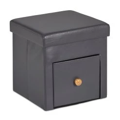 Relaxdays Sitzhocker In Grau - (B)37 X (H)38 X (T)38 Cm