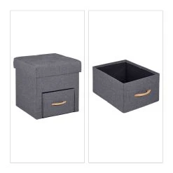 Relaxdays Sitzhocker In Grau - (B)40 X (H)40,5 X (T)40 Cm
