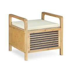 Relaxdays Sitzhocker In Natur - (B)50,5 X (H)46 X (T)50 Cm