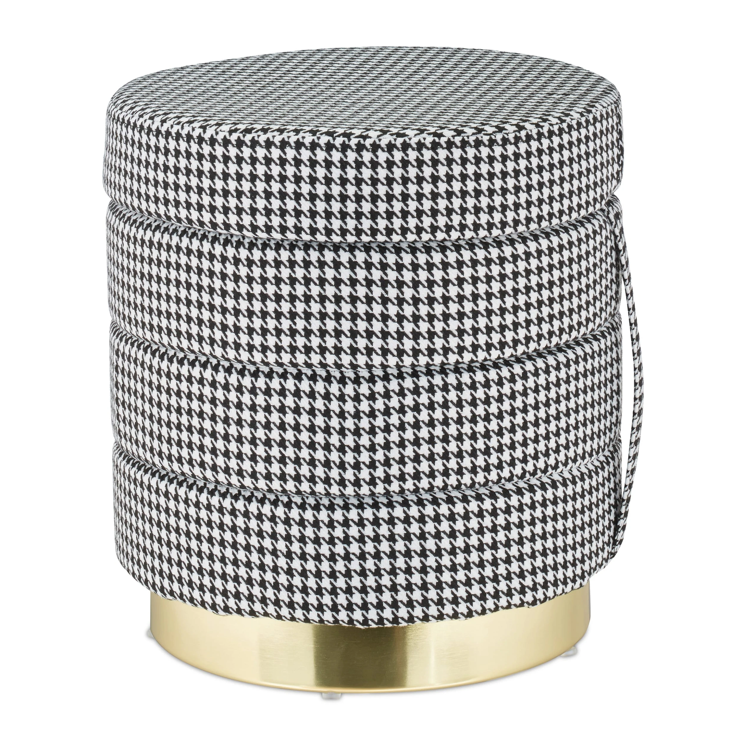 Relaxdays Sitzhocker In Schwarz/ Weiß - (H)42,5 X Ø 38,5 Cm