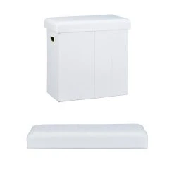 Relaxdays Sitzhocker In Weiß - (B)46 X (H)49,5 X (T)25,5 Cm