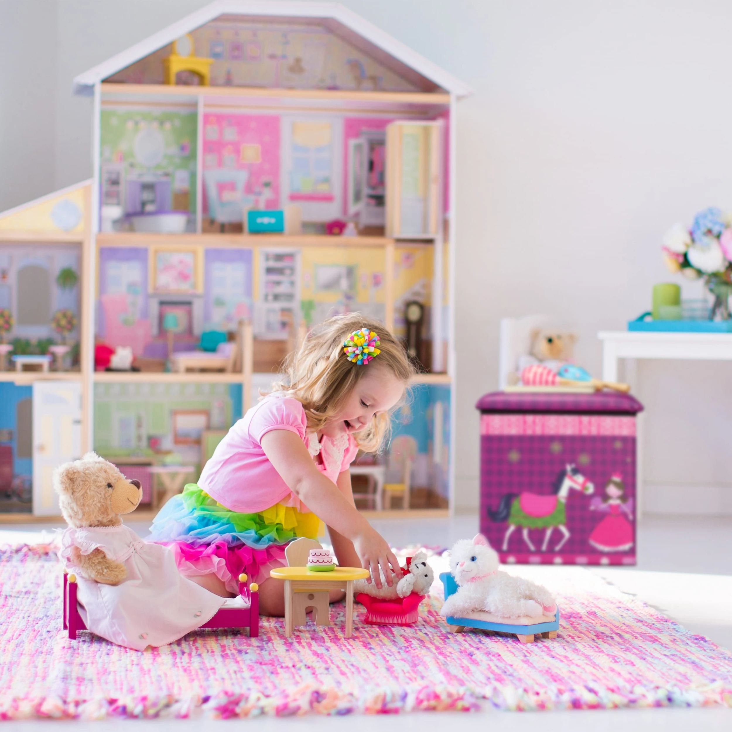 Relaxdays Sitzhocker Prinzessin In Lila - (B)31 X (H)31 X (T)31 Cm - Image 3