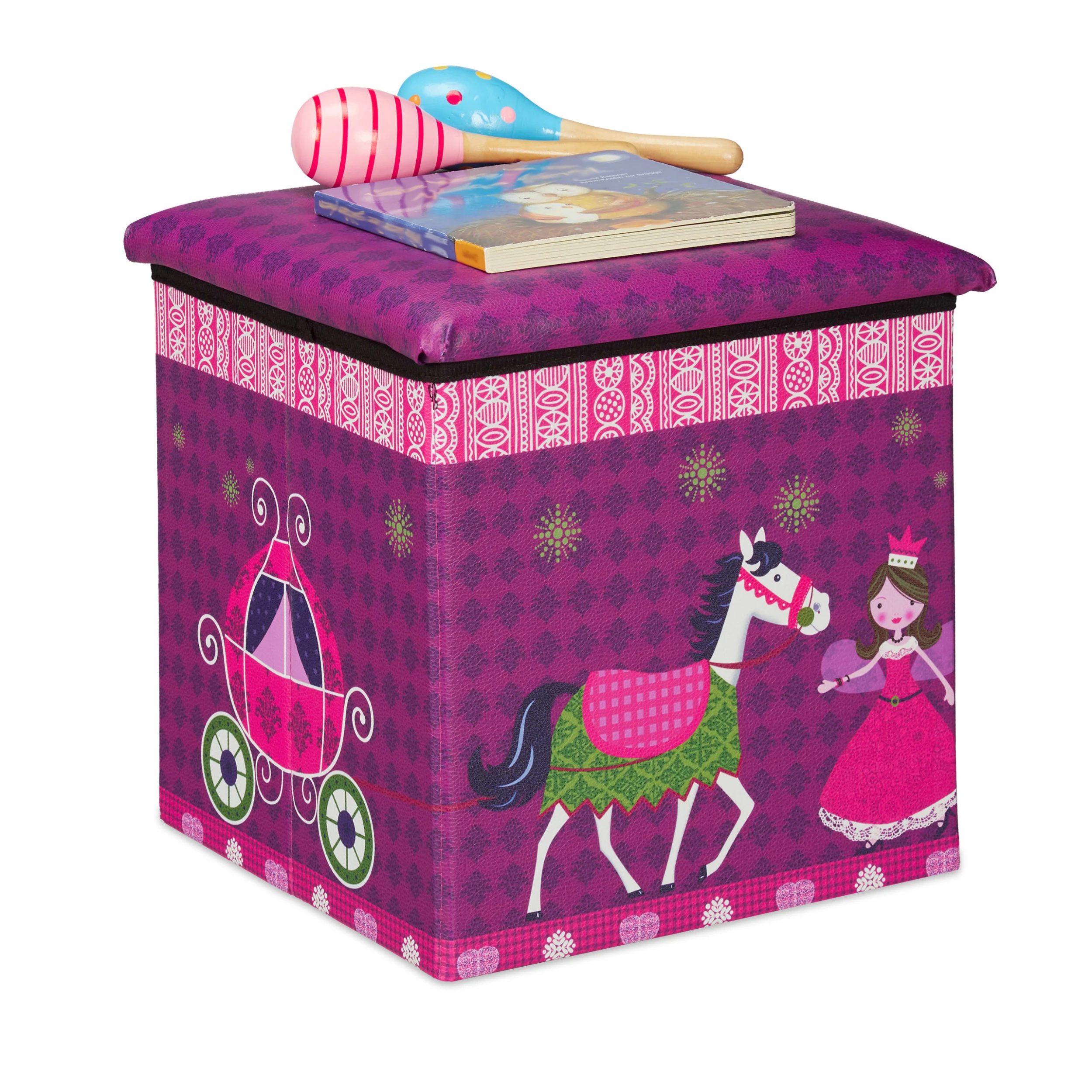 Relaxdays Sitzhocker Prinzessin In Lila - (B)31 X (H)31 X (T)31 Cm - Image 8