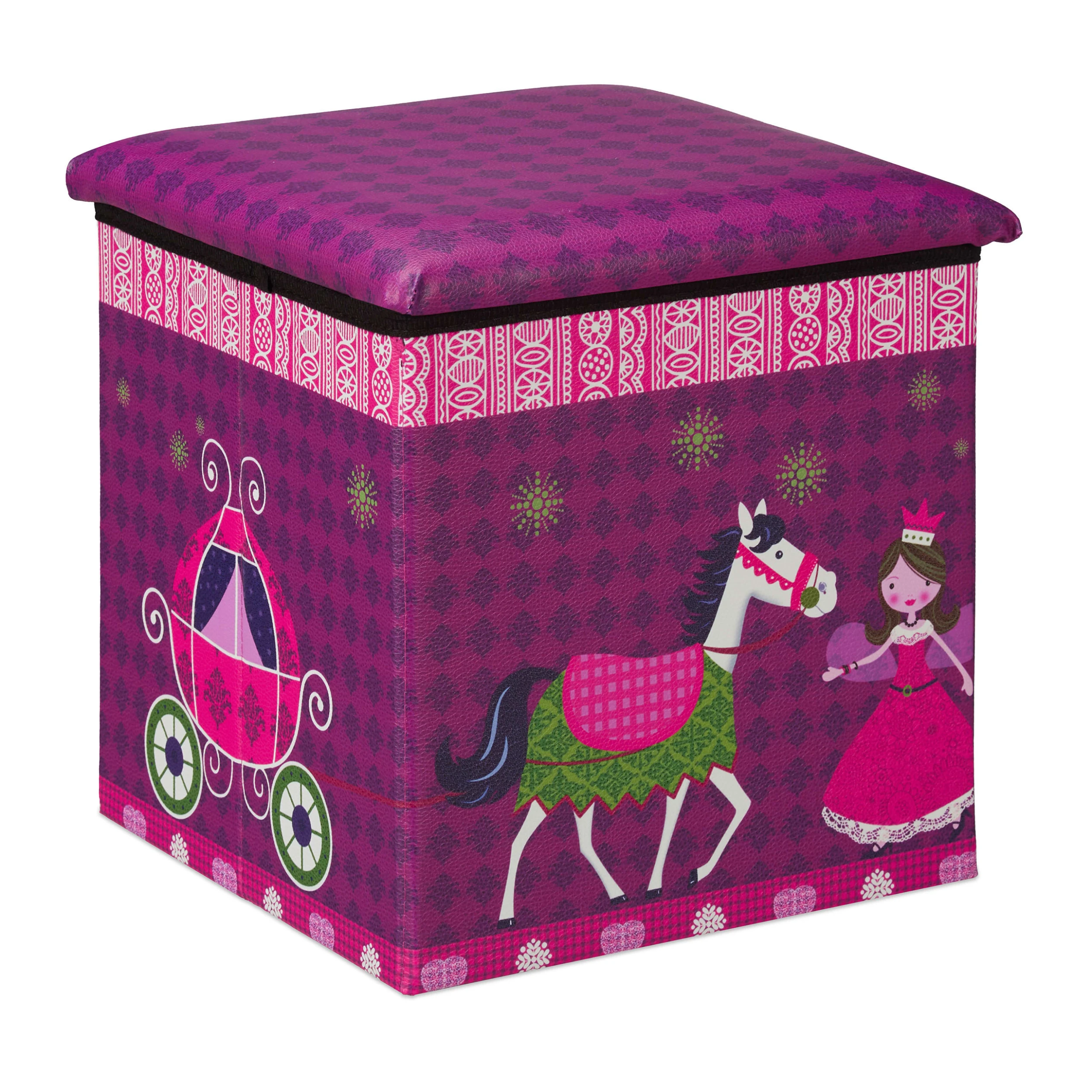 Relaxdays Sitzhocker Prinzessin In Lila - (B)31 X (H)31 X (T)31 Cm