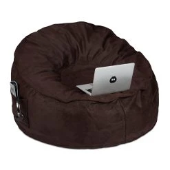Relaxdays Sitzsack In Dunkelbraun - (H)60 X Ø 110 Cm -VCM-Shop relaxdays sitzsack in dunkelbraun h 60 x o 110 cm 7