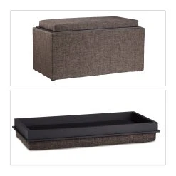 Relaxdays Sitztruhe In Braun - (B)78 X (H)42,5 X (T)40 Cm