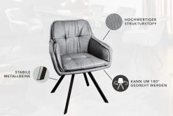 Riess-ambiente.de Armlehnenstuhl MR. LOUNGER In Grau - 63 X 85 X 62cm -VCM-Shop riess ambiente de armlehnenstuhl mr lounger in grau 63 x 85 x 62cm 8