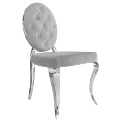 Riess-ambiente.de Polsterstuhl MODERN BAROCK In Grau - 49 X 92 X 61cm