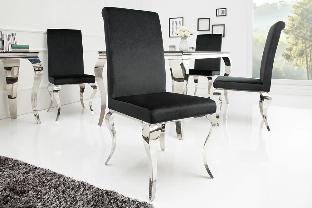 Riess-ambiente.de Polsterstuhl MODERN BAROCK In Schwarz - 45 X 104 X 64cm - Image 2