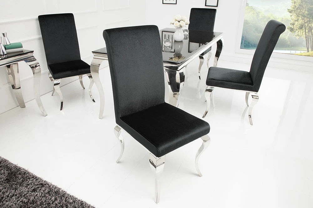 Riess-ambiente.de Polsterstuhl MODERN BAROCK In Schwarz - 45 X 104 X 64cm - Image 3