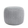 Riess-ambiente.de Sitzpouf LEEDS ORIENTAL In Grau / Weiß - 50 X 36 X 50cm