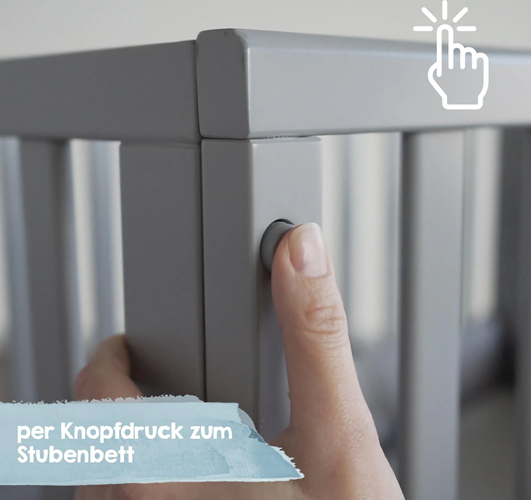 Roba Stuben- & Beistellbett 3in1 Mit Barriere Style Grau - Image 7