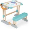 SMOBY Zusammenklappbarer Modularer Holz-Spieltisch 2-in-1, Tafel - Maltisch...