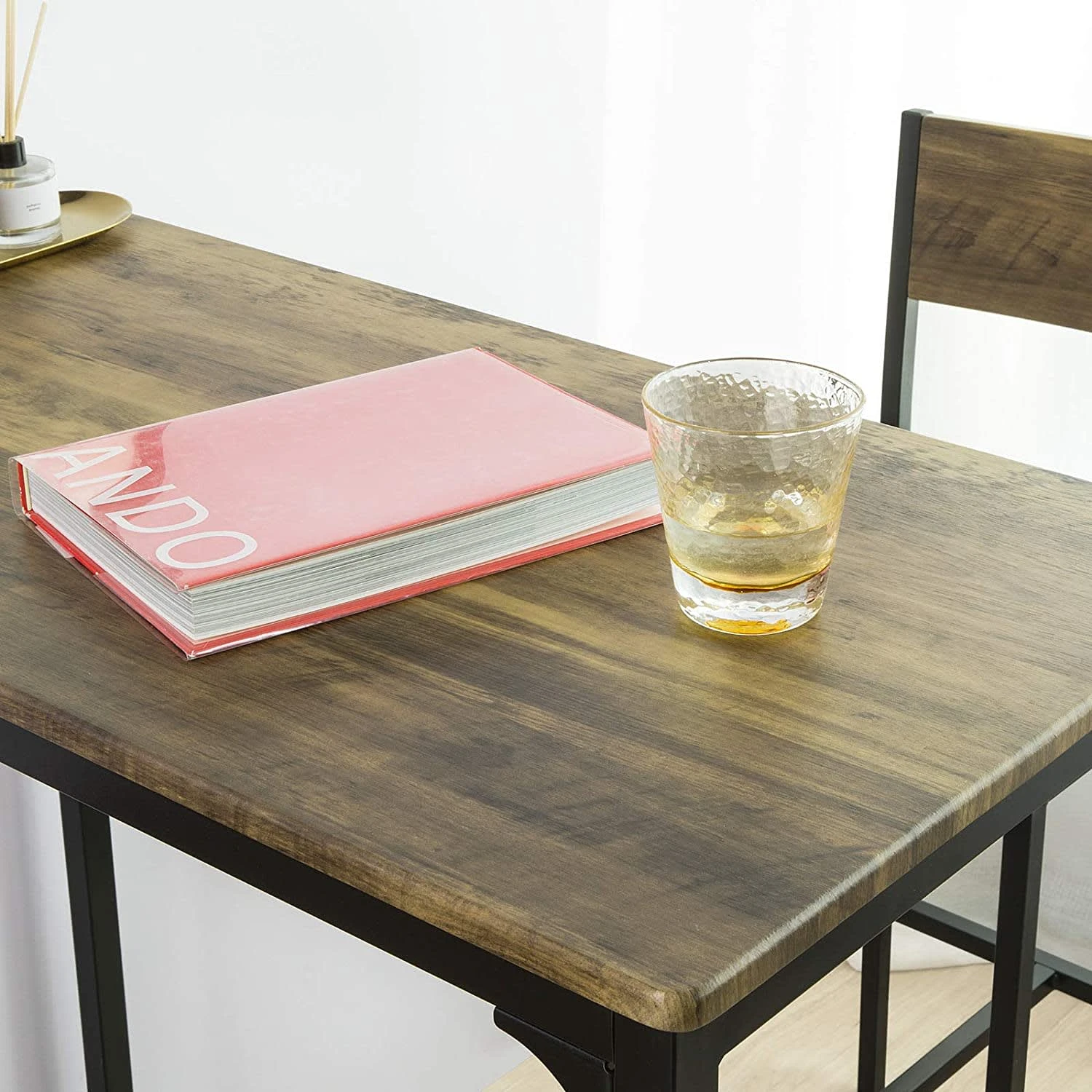 SoBuy Bartisch In Braun Und Schwarz - Tisch(B)89 X (H)100 X (T)45cm/Stuhl(B)38 X (H)95 X (T)40cm - Image 6