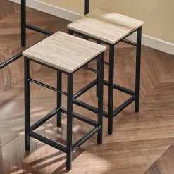 SoBuy Bartisch In Natur Und Schwarz - Tisch(B)100 X (H)87 X (T)60cm/Stuhl(B)32 X (H)57 X (T)32cm -VCM-Shop sobuy bartisch in natur und schwarz tisch b 100 x h 87 x t 60cm stuhl b 32 x h 57 x t 32cm 6