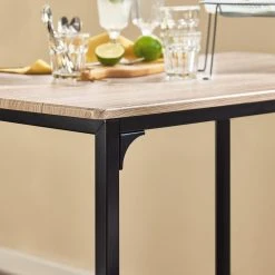 SoBuy Bartisch In Natur Und Schwarz - Tisch(B)100 X (H)87 X (T)60cm/Stuhl(B)32 X (H)57 X (T)32cm -VCM-Shop sobuy bartisch in natur und schwarz tisch b 100 x h 87 x t 60cm stuhl b 32 x h 57 x t 32cm 7