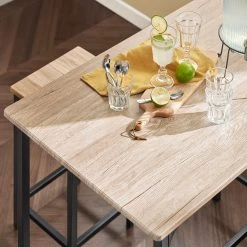 SoBuy Bartisch In Natur Und Schwarz - Tisch(B)100 X (H)87 X (T)60cm/Stuhl(B)32 X (H)57 X (T)32cm -VCM-Shop sobuy bartisch in natur und schwarz tisch b 100 x h 87 x t 60cm stuhl b 32 x h 57 x t 32cm 8