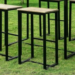 SoBuy Bartisch In Natur Und Schwarz - Tisch(B)100 X (H)96 X (T)60cm/Hocker(B)40 X (H)67 X (T)30cm 11 SoBuy Bartisch In Natur Und Schwarz - Tisch(B)100 X (H)96 X (T)60cm/Hocker(B)40 X (H)67 X (T)30cm -VCM-Shop sobuy bartisch in natur und schwarz tisch b 100 x h 96 x t 60cm hocker b 40 x h 67 x t 30cm 3
