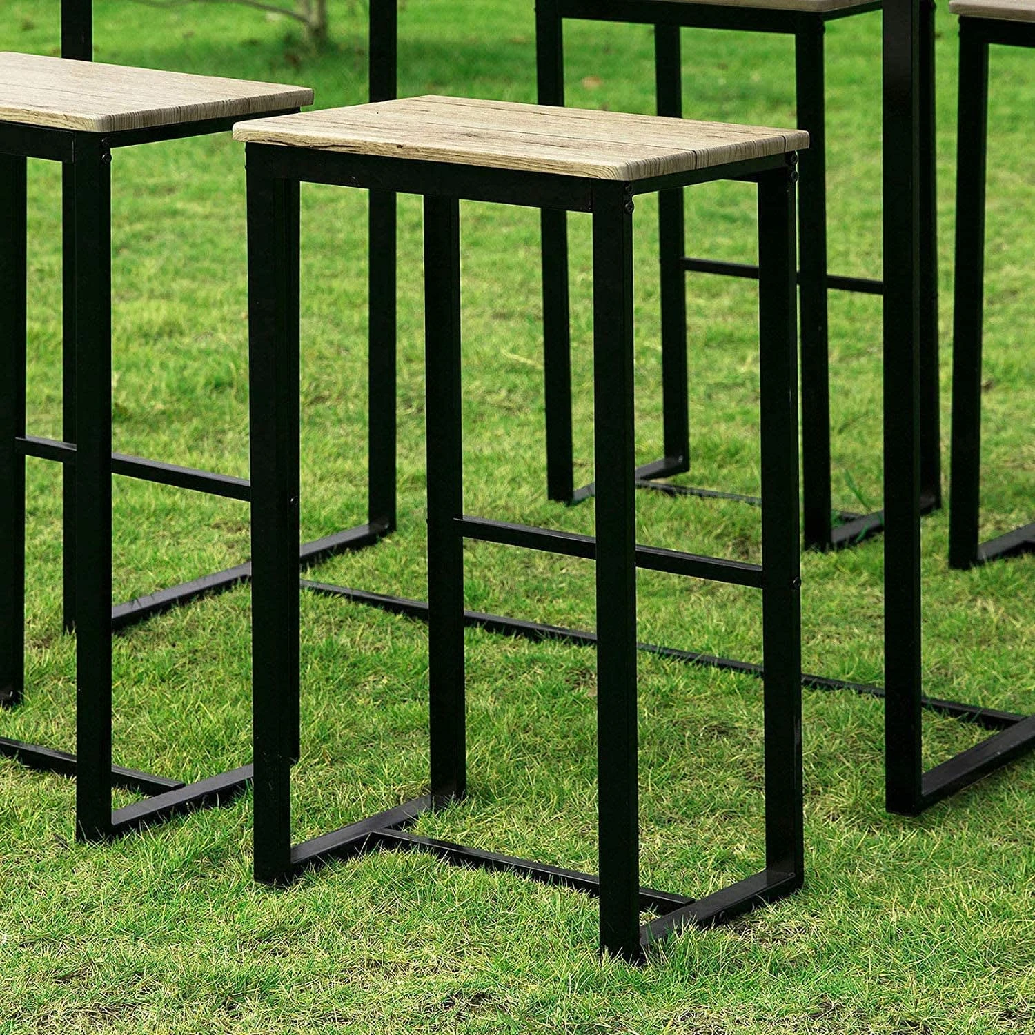 SoBuy Bartisch In Natur Und Schwarz - Tisch(B)100 X (H)96 X (T)60cm/Hocker(B)40 X (H)67 X (T)30cm 6 SoBuy Bartisch In Natur Und Schwarz - Tisch(B)100 X (H)96 X (T)60cm/Hocker(B)40 X (H)67 X (T)30cm – Bild 4