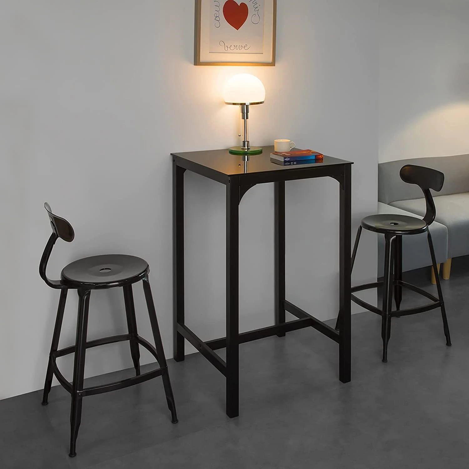 SoBuy Bartisch In Schwarz - (B)60 X (H)100 X (T)60cm - Image 2