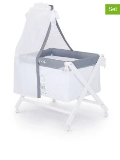 Tanuki 5tlg. Wiegenset In Weiß/ Grau