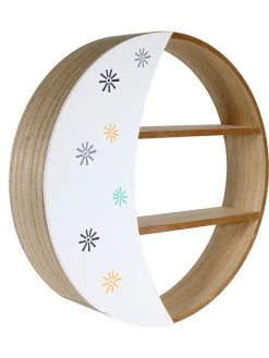 The Home Deco Kids Wandregal In Weiß/ Hellbraun - Ø 38 Cm