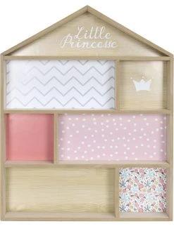 The Home Deco Kids Wandregal "Maison" In Hellbraun/ Rosa - (B)40 X (H)54 X (T)10 Cm